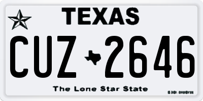 TX license plate CUZ2646