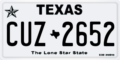 TX license plate CUZ2652