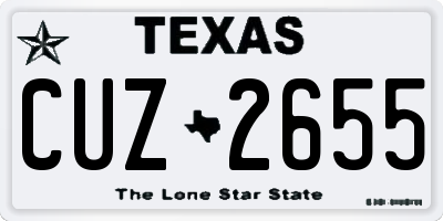 TX license plate CUZ2655