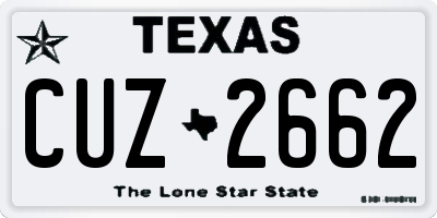 TX license plate CUZ2662