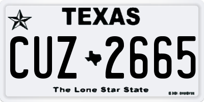 TX license plate CUZ2665