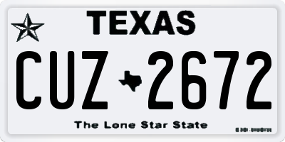 TX license plate CUZ2672