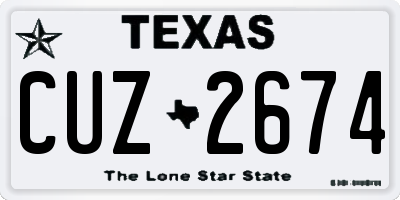 TX license plate CUZ2674