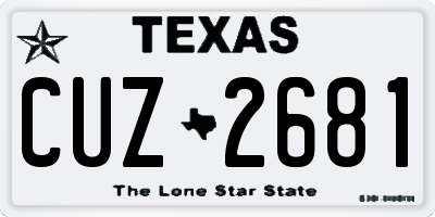 TX license plate CUZ2681