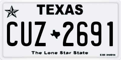 TX license plate CUZ2691