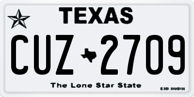 TX license plate CUZ2709