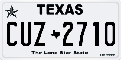 TX license plate CUZ2710