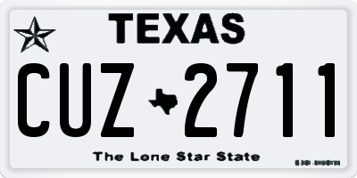 TX license plate CUZ2711
