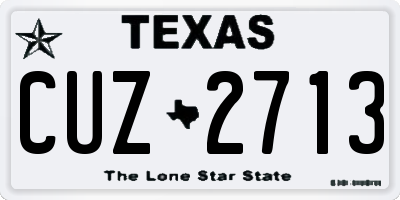 TX license plate CUZ2713