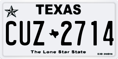 TX license plate CUZ2714