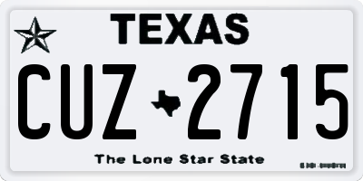 TX license plate CUZ2715