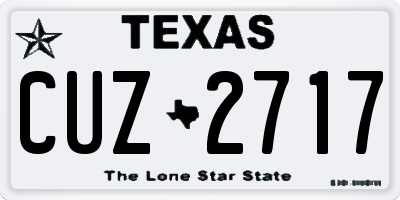 TX license plate CUZ2717