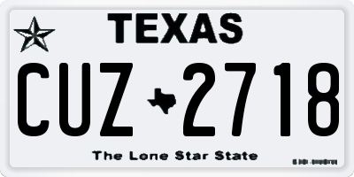 TX license plate CUZ2718