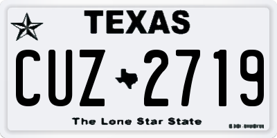 TX license plate CUZ2719