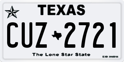 TX license plate CUZ2721