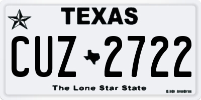 TX license plate CUZ2722