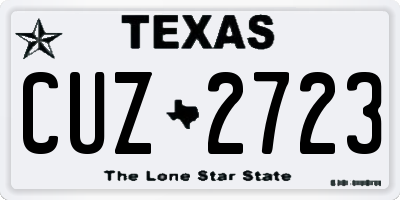 TX license plate CUZ2723
