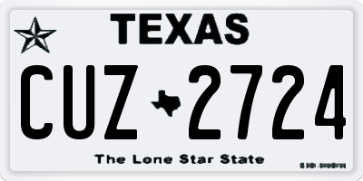 TX license plate CUZ2724
