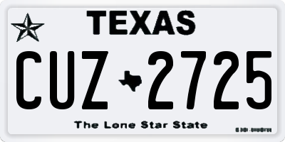 TX license plate CUZ2725