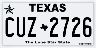 TX license plate CUZ2726