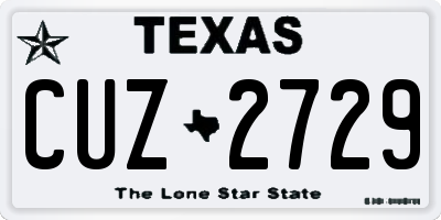 TX license plate CUZ2729