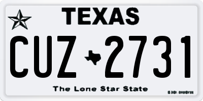 TX license plate CUZ2731