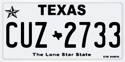 TX license plate CUZ2733