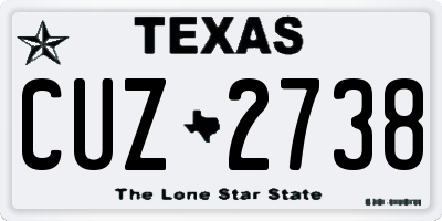 TX license plate CUZ2738