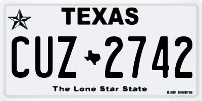 TX license plate CUZ2742