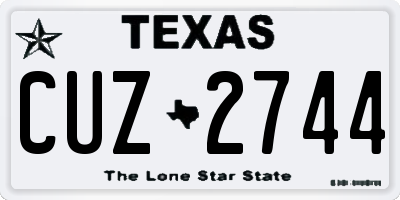 TX license plate CUZ2744