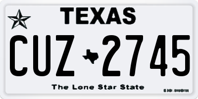 TX license plate CUZ2745
