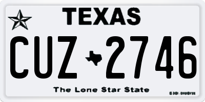 TX license plate CUZ2746