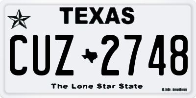 TX license plate CUZ2748