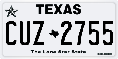 TX license plate CUZ2755
