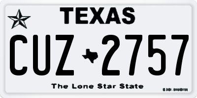 TX license plate CUZ2757