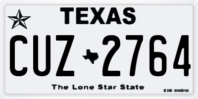 TX license plate CUZ2764