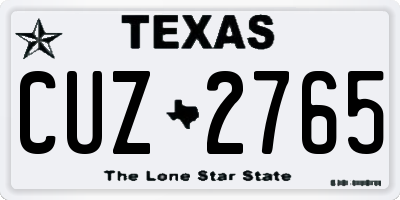 TX license plate CUZ2765