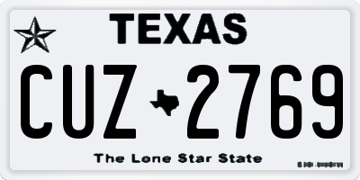 TX license plate CUZ2769
