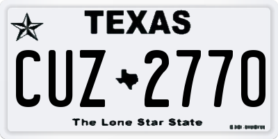 TX license plate CUZ2770