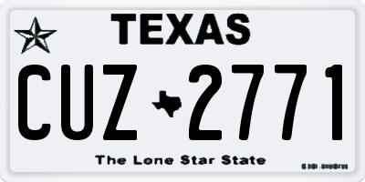 TX license plate CUZ2771