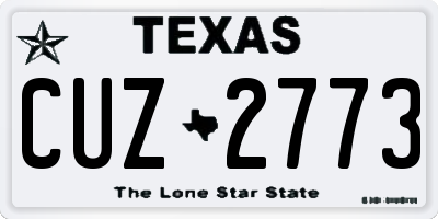 TX license plate CUZ2773