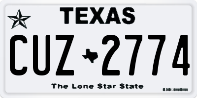 TX license plate CUZ2774