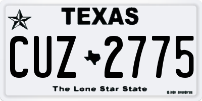 TX license plate CUZ2775