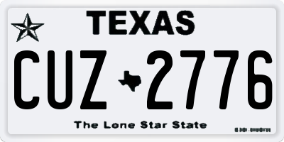 TX license plate CUZ2776