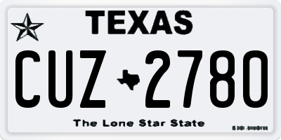 TX license plate CUZ2780