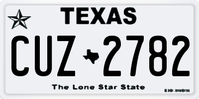 TX license plate CUZ2782