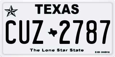 TX license plate CUZ2787