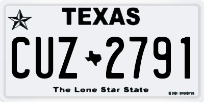 TX license plate CUZ2791