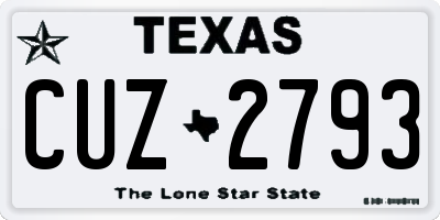 TX license plate CUZ2793