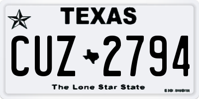 TX license plate CUZ2794